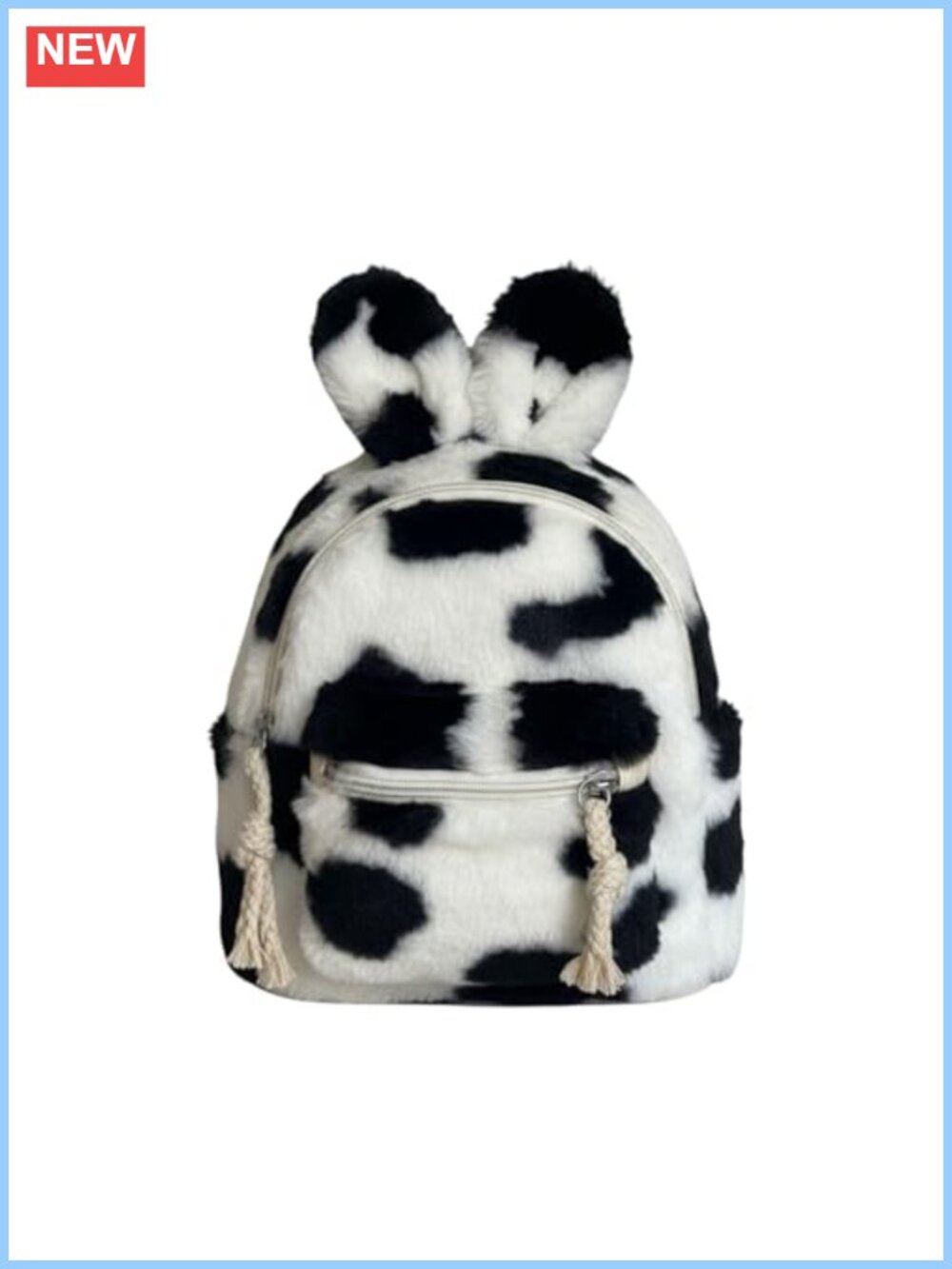 Faux Fur Mini Backpack Purse Animal Print Convertible Crossbody Festival Bag